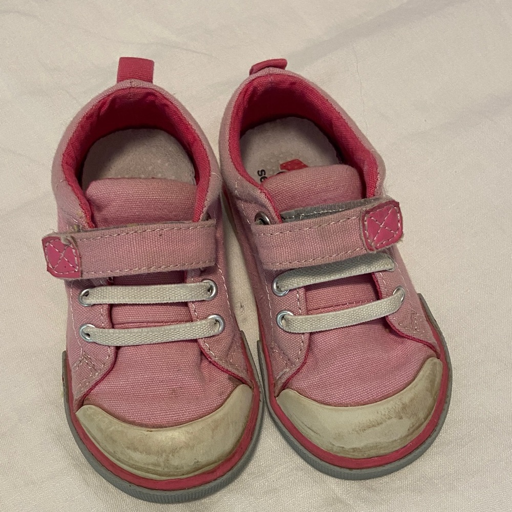 See Kai Run Pink Kids Sneakers with Velcro